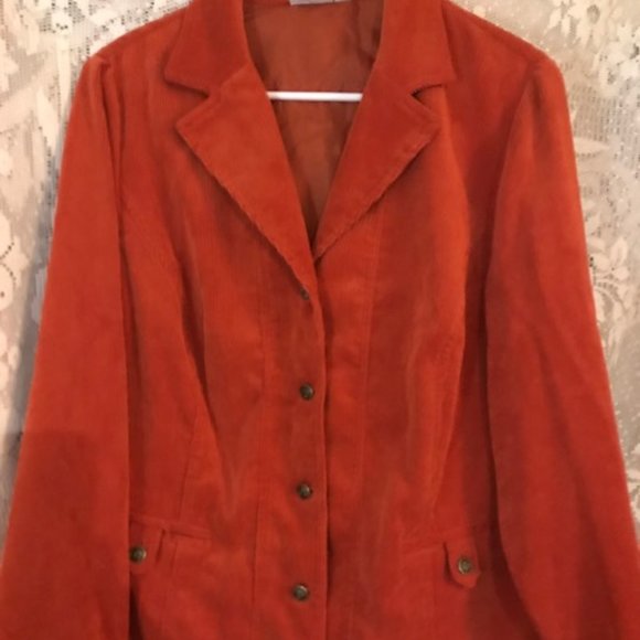 Dress Barn Jackets & Blazers - Dress Barn Orange Corduroy Jacket